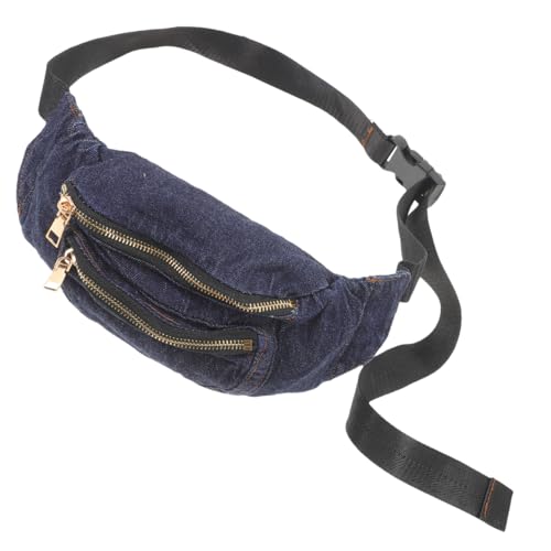 VALICLUD Umhängetasche Jeans Bauchtasche Damen Jeans Schulter Leicht Tragbar Verstellbar Herren Blau Bauchtasche Jeans gürteltasche Geldbörse Dunkel Hüfttasche Denim von TENDYCOCO