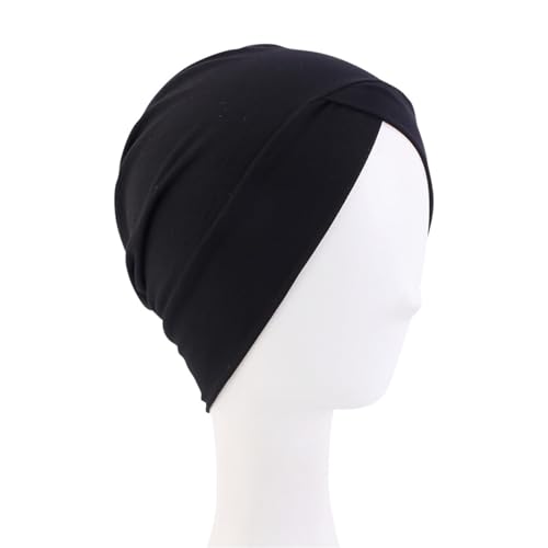 Schwarz Schwimmkappe Damen Turban,Unifarbe Farbe Verstellbare,Damen TurbanmüTze,Turban aus plissiertem Stoff,elastische Crossover-Kapuze,Kapuze Aus Runder Turbanhut,für Lange Kurze Haare Frauen. Schwarz Schwimmkappe Damen Turban,Unifarbe Farbe Verstellbare,Damen TurbanmüTze,Turban aus plissiertem Stoff,elastische Crossover-Kapuze,Kapuze Aus Runder Turbanhut,für Lange Kurze Haare Frauen. von TENGEE