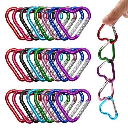 24 Stück Karabinerhaken Klein, Karabiner Herz, Aluminium Karabiner Schlüsselanhänger, Bunt Mini Karabinerhaken Schlüsselanhänger für Camping Angeln Berge Besteigen Wandern Reisen 24 Stück Karabinerhaken Klein, Karabiner Herz, Aluminium Karabiner Schlüsselanhänger, Bunt Mini Karabinerhaken Schlüsselanhänger für Camping Angeln Berge Besteigen Wandern Reisen von TENTHPEO