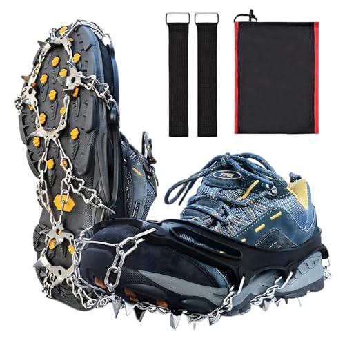 Steigeisen für Wanderschuhe,mit 19 Zähne Verdickte Schuhkrallen aus Edelstahl Anti-Rutsch Schuhspikes für Mann Frau Erwachsene Kinder Fit für Wandern Trail Running Trekking, Größe 35-40 Steigeisen für Wanderschuhe,mit 19 Zähne Verdickte Schuhkrallen aus Edelstahl Anti-Rutsch Schuhspikes für Mann Frau Erwachsene Kinder Fit für Wandern Trail Running Trekking, Größe 35-40 von TEOV