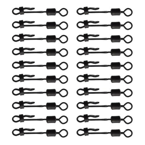 TERNCOEW Angelschnur-Drehgelenke mit Muschelverschluss, Karpfenspitze, Angelschnur-Anschluss, 20 Stück von TERNCOEW