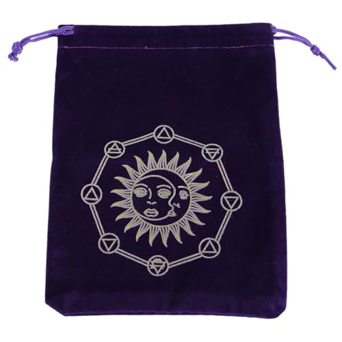 Tasche für Brettspielkarten, mit Kordelzug, Tarotkarte, Samt, Schmuckbeutel, Orakel, Kartenorganizer, Hexenbedarf, e von TERNCOEW