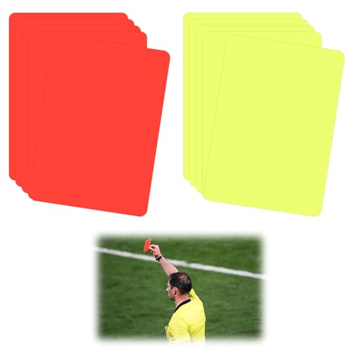 TESSTSY 10 Stück Schiedsrichter Karten, PVC Rote Karte Gelbe Karte 8cm X 10,5cm, Wasserfeste Schiedsrichter Rote Und Gelbe Karten, Robuste Gelbe Rote Karte Fußball für Sportveranstaltungen, Sporttag TESSTSY 10 Stück Schiedsrichter Karten, PVC Rote Karte Gelbe Karte 8cm X 10,5cm, Wasserfeste Schiedsrichter Rote Und Gelbe Karten, Robuste Gelbe Rote Karte Fußball für Sportveranstaltungen, Sporttag von TESSTSY