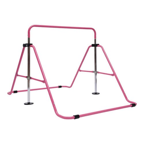 TESUGN Gymnastik Turnreck, Kinder Gymnastikstange Höhenverstellbare horizontale Stangen Faltbar Gymnastik Junior Training Bar für Zuhause & Fitnessstudio, Rosa von TESUGN