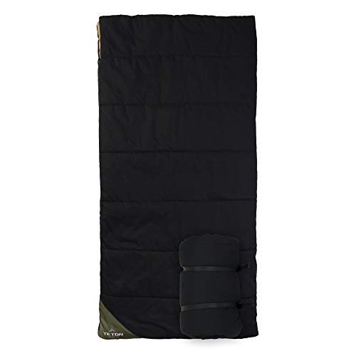 TETON Sports Unisex-Erwachsene Polara Camper Schlafsack ideal für kaltes Wetter Camping, Schwarz, 82" x 40" von TETON Sports