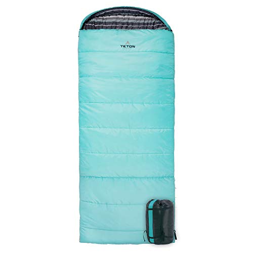 TETON Sports Unisex-Erwachsene Celsius normaler Schlafsack ideal für Familien-Camping, Blaugrünes Polyfutter, 80 x 33-Inch, Left von TETON Sports