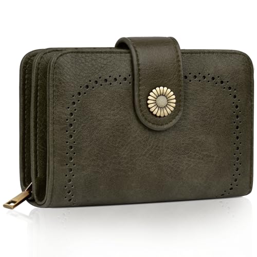 TEUEN Geldbeutel Damen Große Kapazität PU Leder Vintage Portemonnaie Brieftasche Geldbörse Mittelgroß mit RFID-Blockierung und Mehreren Fächern Frauen TEUEN Geldbeutel Damen Große Kapazität PU Leder Vintage Portemonnaie Brieftasche Geldbörse Mittelgroß mit RFID-Blockierung und Mehreren Fächern Frauen von TEUEN
