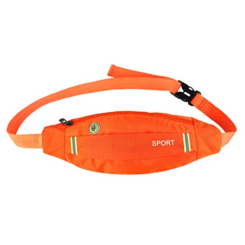 3 Farben Herren und Damen Outdoor Sport Laufen Radfahren Fitnessstudio Hüftgürteltasche Leichte Nylonpackung Verstellbarer Hüftgurt Wasserabweisende Hüfttasche für Fitness Wandern (Naranja) von TEUOPIOE