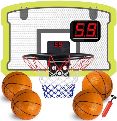 TEUVO Mini Basketballkorb Indoor, Tür Basketballkorb Kinder für Zimmer & Büro mit 4 Ball & Elektronische Anzeigetafel Basketball Korb Outdoor Wandmontage Sport Spielzeug Geschenke für Jungen Mädchen TEUVO Mini Basketballkorb Indoor, Tür Basketballkorb Kinder für Zimmer & Büro mit 4 Ball & Elektronische Anzeigetafel Basketball Korb Outdoor Wandmontage Sport Spielzeug Geschenke für Jungen Mädchen von TEUVO
