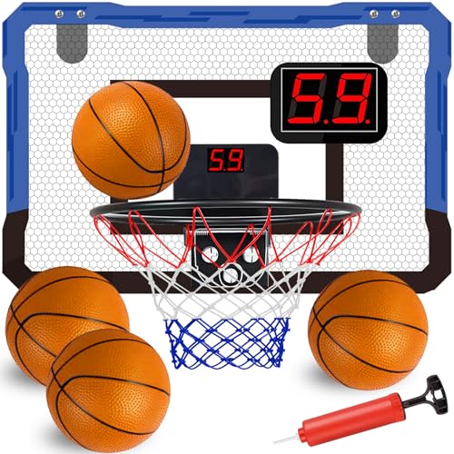 TEUVO Mini Basketballkorb Indoor Kinder mit 4 Ball, Tür Basketballkorb für Zimmer & Büro & Elektronische Anzeigetafel Basketball Korb Outdoor Wandmontage Mini Hoop Spielzeug Geschenke Jungen Mädchen TEUVO Mini Basketballkorb Indoor Kinder mit 4 Ball, Tür Basketballkorb für Zimmer & Büro & Elektronische Anzeigetafel Basketball Korb Outdoor Wandmontage Mini Hoop Spielzeug Geschenke Jungen Mädchen von TEUVO