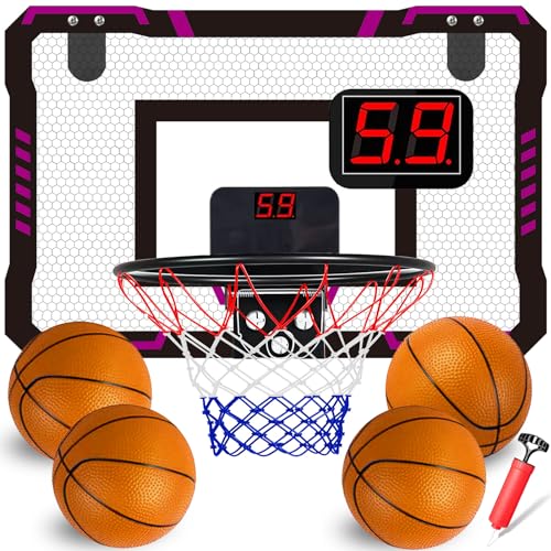 TEUVO Mini Basketballkorb Indoor Kinder mit 4 Ball & Elektronische Anzeigetafel, Tür Basketballkorb für Zimmer Büro Basketball Korb Outdoor Wandmontage Wand Ballnetz Office Home Sport Spiele Geschenke TEUVO Mini Basketballkorb Indoor Kinder mit 4 Ball & Elektronische Anzeigetafel, Tür Basketballkorb für Zimmer Büro Basketball Korb Outdoor Wandmontage Wand Ballnetz Office Home Sport Spiele Geschenke von TEUVO