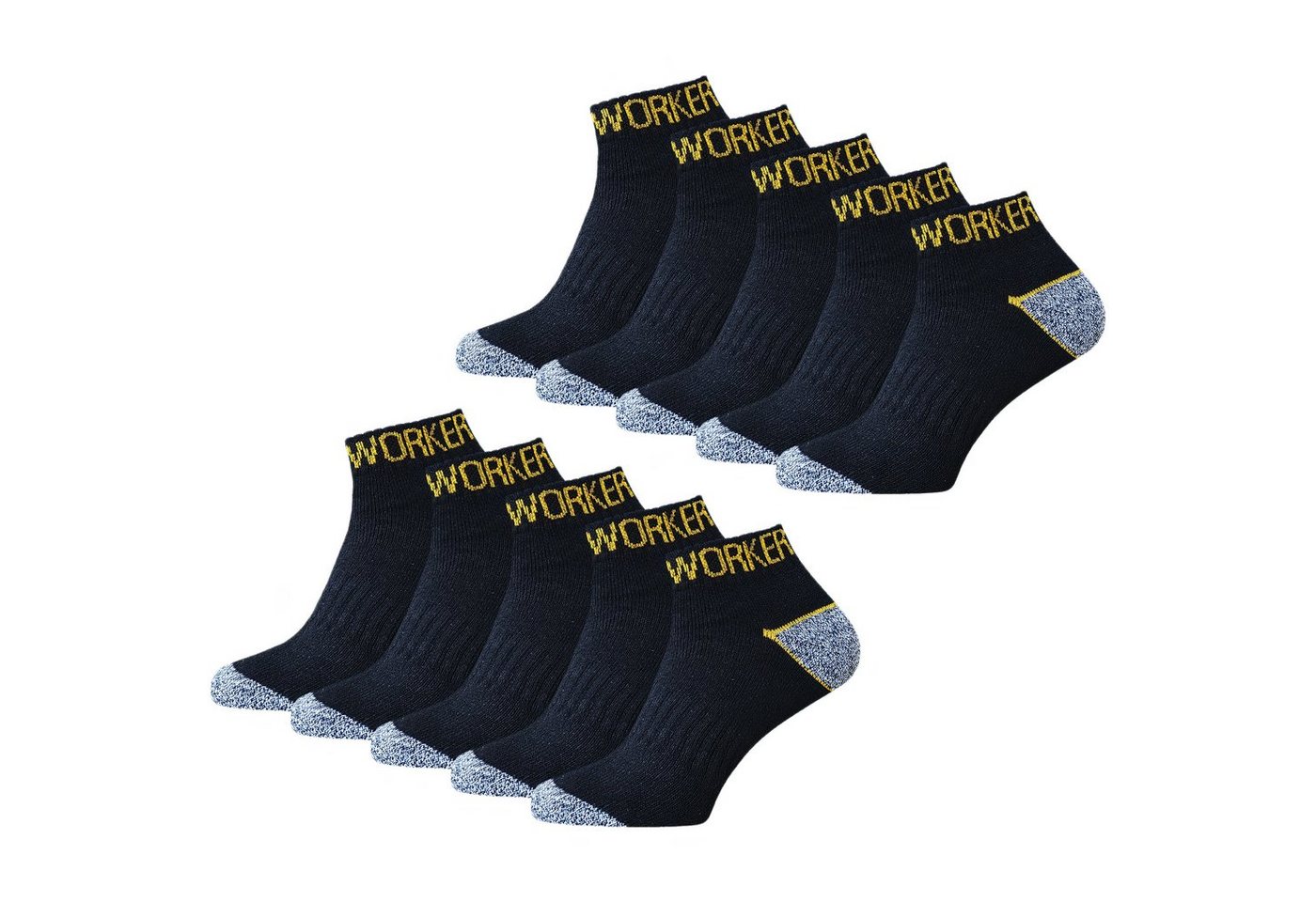 TEXEMP Arbeitssocken 10 bis 30 Paar Kurze Arbeitssocken Work Sneaker Socken Baumwolle (10-Paar) Verstärkte Ferse & Spitze - Komfortbund von TEXEMP