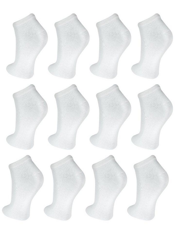 TEXEMP Kurzsocken 12 bis 60 Paar Sneaker Socken Herren Damen Weiß Baumwolle Freizeit (24-Paar) Strapazierfähig von TEXEMP