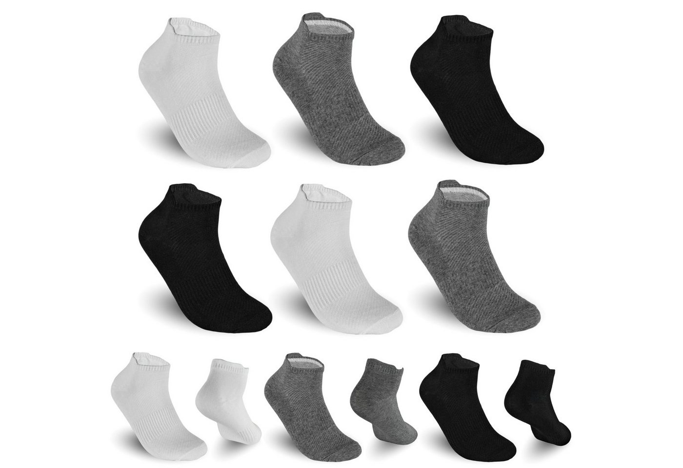 TEXEMP Sneakersocken 12 bis 36 Paar Sneaker Socken Herren Damen Mehrfarbig Baumwolle (Packung, 12-Paar) Sparpackung von TEXEMP