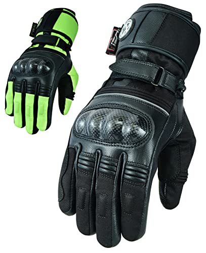 Texpeed Motorradhandschuhe Damen Winter wasserdicht - Biker warm Handschuhe mit Protektoren - Schwarz - S von Texpeed