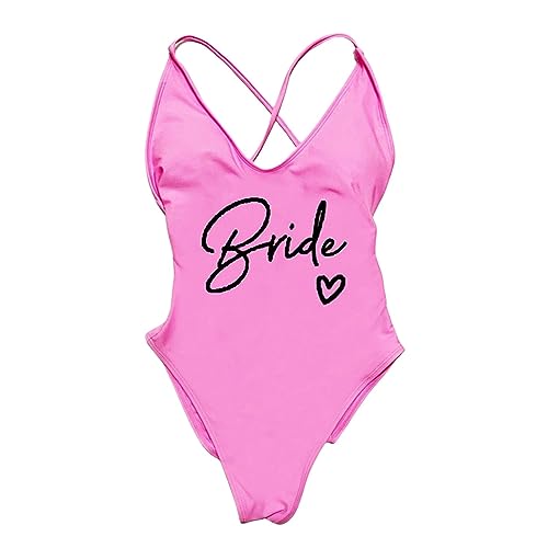 TEidea Badeanzüge Team Bride Plus Size Padded Braut Badeanzug - Stilvolle Strandkleidung Für Ihre Bachelorette -Partyfeier-Aa-Pibl-XXXL von TEidea