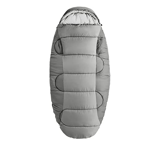 Grauer Schlafsack mit Schlafkuchenmotiv, verdickter, kältebeständiger Daunenschlafsack für Erwachsene, wasserdichter 3-4-Jahreszeiten-Schlafsack für Camping und Wandern von TEmkin