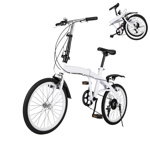 TFCFL 20 Zoll Faltrad Klapprad Einstellbare Höhe Leichtgewicht Fahrrad Mountainbike 7 Gang Schalthebel Doppel V Bremse Erwachsenenfahrrad für Herren Damen Studenten Weiß TFCFL 20 Zoll Faltrad Klapprad Einstellbare Höhe Leichtgewicht Fahrrad Mountainbike 7 Gang Schalthebel Doppel V Bremse Erwachsenenfahrrad für Herren Damen Studenten Weiß von TFCFL