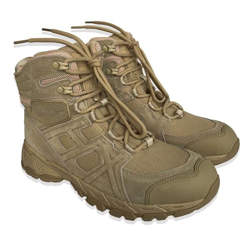 TFDRSEXVD Herren militärische Taktische Kampfstiefel Verschleißfeste wasserdichte Wüsten Schuhe Außenbereich Einsatzstiefel rutschfeste Camping Trekking Wander Stiefel,Beige,43 von TFDRSEXVD