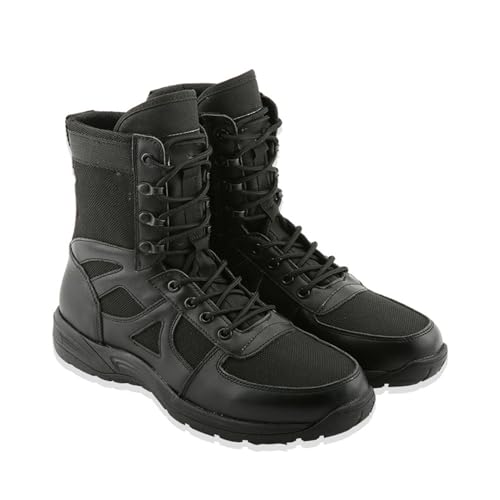 TFDRSEXVD Herren militärische Taktische Kampfstiefel Verschleißfeste wasserdichte Wüsten Schuhe Außenbereich Einsatzstiefel rutschfeste Camping Trekking Wander Stiefel,Schwarz,41 von TFDRSEXVD