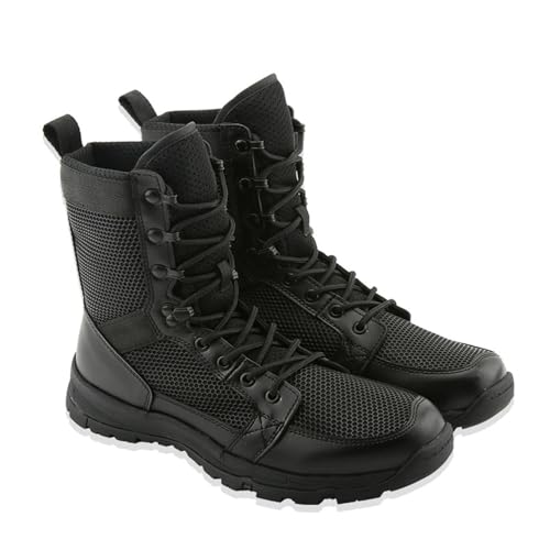 TFDRSEXVD Outdoor-Sportstiefel Sommer Mesh Schwarz High Top Trainingsstiefel rutschfeste Verschleißfeste Bergsteigerstiefel Wanderstiefel,Schwarz,37 von TFDRSEXVD