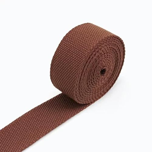 Nylon Gurtband Garten Baum Krawatten Riemen, 5 Meter 20/25/32/38 mm 2 mm Gurtband for Riemen, Polyester-Baumwoll-Leinwandband, Rucksackgürtel, Schrägband for Nähen, DIY-Kleidungsband(10coffee,20mm) von TGDGFKIAS