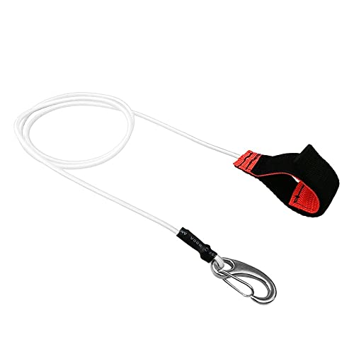 TGDGFKIAS Kajak-Paddel-LeinePaddel-Anti-Verloren-Seil, Kajak Kanu Paddel Leine Surfbrett Seil Sicherheit Leine Ruderboot Angelrute Halter Lanyard Karabiner Haken Paddle Board Dehnbar Coiled(White) von TGDGFKIAS