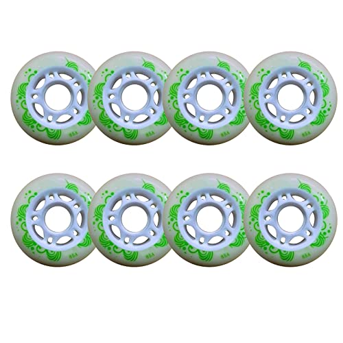 TGDGFKIAS Rollschuh-Räder Inline-Skate-Räder, Ersatz-Skate-Rollen, Skateboard-Rollen, 8er-Set, Inline-Rollschuh-Rollen for den Innenbereich, 80 mm(Green) von TGDGFKIAS