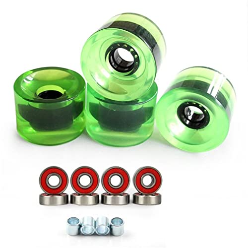 TGHY 4 Skateboard-Räder mit Kugellagern, Skateboard-Rollen, Longboard-Räder, Rollschuh, für Cruiser, 80 A, 70 mm, Grün TGHY 4 Skateboard-Räder mit Kugellagern, Skateboard-Rollen, Longboard-Räder, Rollschuh, für Cruiser, 80 A, 70 mm, Grün von TGHY