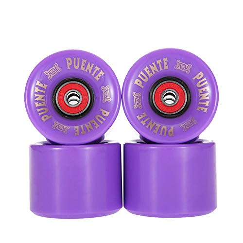 TGHY 4 Stück Longboard Räder 60x45mm Skateboard Kreuzer Rollen mit ABEC-9 Lagern 80A PU Ersatzräder,Lila TGHY 4 Stück Longboard Räder 60x45mm Skateboard Kreuzer Rollen mit ABEC-9 Lagern 80A PU Ersatzräder,Lila von TGHY