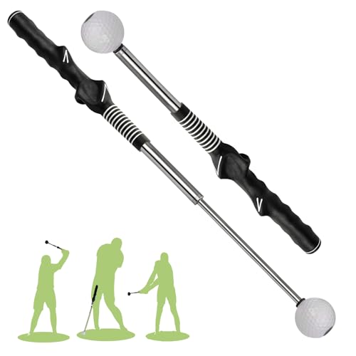 Einziehbare Golfschwung-Trainingshilfe, Golfgrifftrainer & Golfschwungtrainer zum Aufwärmen, Linkshänder Golfschläger für Indoor-Übungen, Golfzubehör - Kraft- & Tempo-Training für Chipping-Schlagen von THE GOLFER STORE