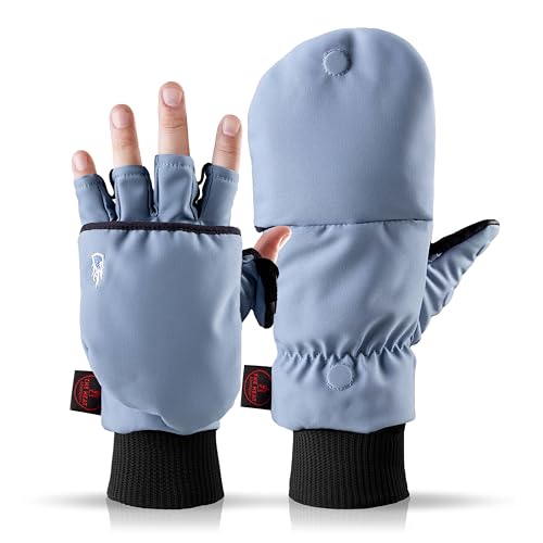 Heat 2 Fingerlose Handschuhe und Fäustlinge Kombination, warme Winterhandschuhe gegen den Wind und Kälte im Winter – Sporthandschuhe, Fahrradhandschuhe Damen, Herren, blau, Large Heat 2 Fingerlose Handschuhe und Fäustlinge Kombination, warme Winterhandschuhe gegen den Wind und Kälte im Winter – Sporthandschuhe, Fahrradhandschuhe Damen, Herren, blau, Large von THE HEAT COMPANY