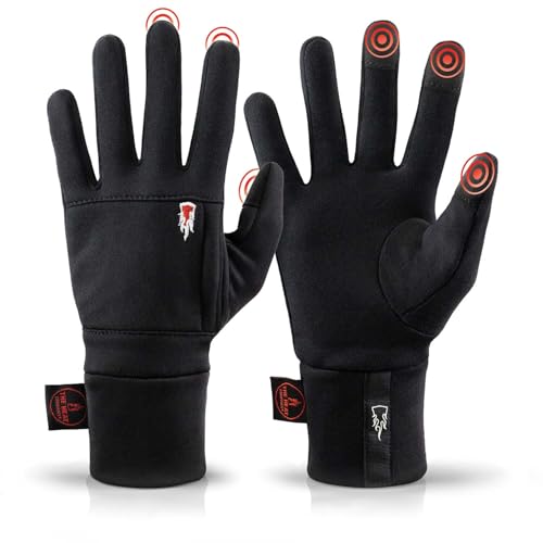 THE HEAT COMPANY – Polartec Liner - Warme Touchscreen Handschuhe für Damen & Herren - Premium Qualität - Winterhandschuhe schwarz - Fahrradhandschuhe & Laufhandschuhe - Größe 11 von THE HEAT COMPANY