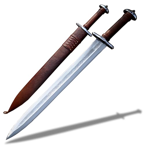 21 Zoll langes Keltisches Blattschwert-Wikingerschwert-Historisches Schwert-Sammlerschwert-Kampfbereit-Full Tang-Handgefertigt in Nepal von THE NEPAL