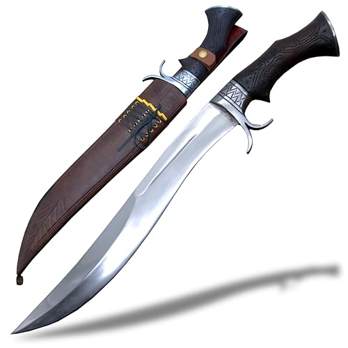 Krummsäbelschwert mit 40 cm Klinge – geschmiedet – handgeschmiedetes Schwert – aus Blattfeder gefertigt – handgefertigt in Nepal – echtes funktionierendes Schwert – Vollerl-Messer Krummsäbelschwert mit 40 cm Klinge – geschmiedet – handgeschmiedetes Schwert – aus Blattfeder gefertigt – handgefertigt in Nepal – echtes funktionierendes Schwert – Vollerl-Messer von THE NEPAL