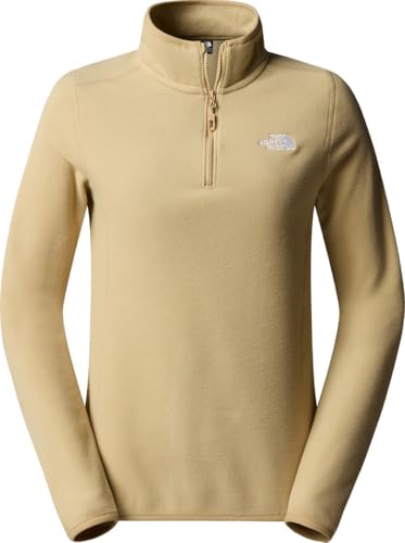 THE NORTH FACE Damen 100 Glacier 1/4 Zip Sweatshirt, Khaki Stone, L von THE NORTH FACE