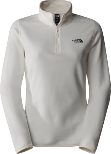 THE NORTH FACE Damen 100 Glacier 1/4 Zip Sweatshirt, White Dune/Npf, L von THE NORTH FACE