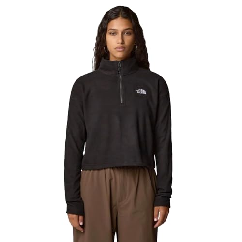 THE NORTH FACE NF0A855N4H01 Women’s 100 Glacier Cropped ¼ Zip Sweatshirt Damen TNF Black-NPF Größe L von THE NORTH FACE