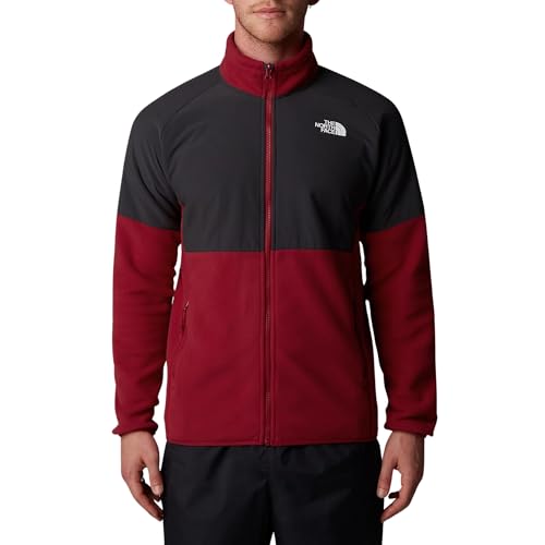 THE NORTH FACE Herren Glacier Heavyweight Full Zip Fleecejacke, Garnet Red/Asphalt Grey, L von THE NORTH FACE