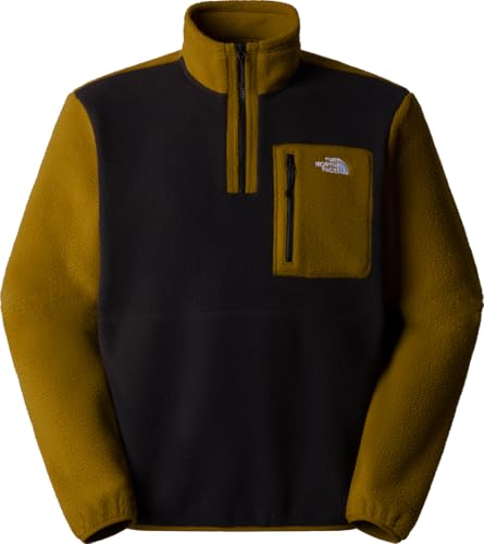 THE NORTH FACE Herren Yumiori 1/4 Zip Sweatshirt, TNF Black/Moss Green/Tn, XL von THE NORTH FACE