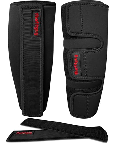 THEFITGUY Schienbeinschoner für Gewichtheben, 10 mm, abnehmbare Schutzgurte für längere Haltbarkeit, EasyWear – keine Notwendigkeit, Schuhe auszuziehen, 2 zusätzliche Gurte (2 Schienbeinschoner und 4 THEFITGUY Schienbeinschoner für Gewichtheben, 10 mm, abnehmbare Schutzgurte für längere Haltbarkeit, EasyWear – keine Notwendigkeit, Schuhe auszuziehen, 2 zusätzliche Gurte (2 Schienbeinschoner und 4 von THEFITGUY
