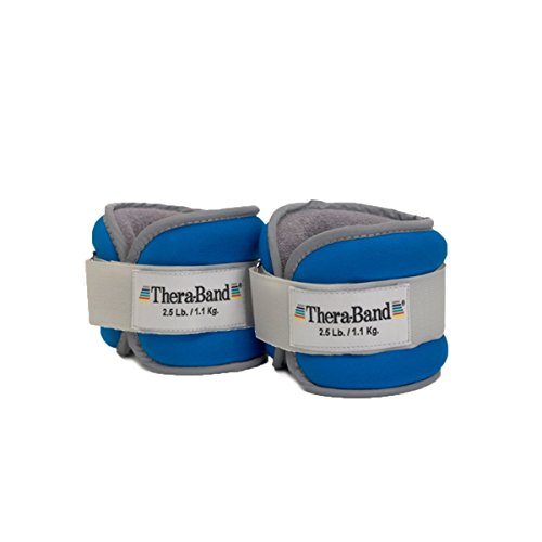 TheraBand Knöchel Handgelenk Gewichte Comfort Fit Manschette Gewichte Set Einstellbare Walking Gewichte für Home Workout Knöchel Stärkung & Physiotherapie Blau 1,1kg Jeweils 2er Set 2,3kg von THERABAND