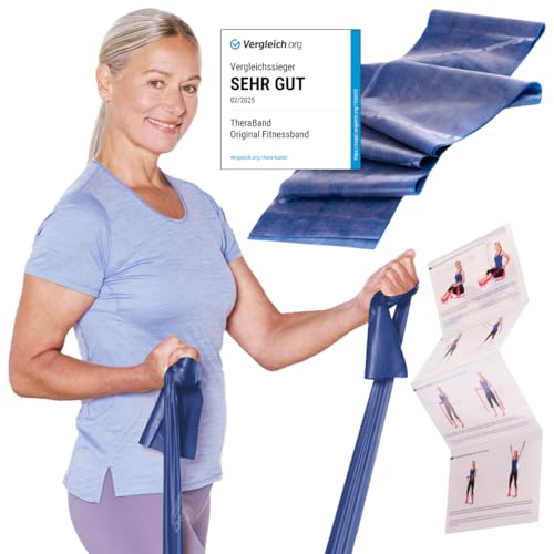 TheraBand Original Fitnessband – 2,5m Resistance Band für Ganzkörpertraining, Kraft & Flexibilität – Ideal für Physiotherapie, Fitness & Sport Blau TheraBand Original Fitnessband – 2,5m Resistance Band für Ganzkörpertraining, Kraft & Flexibilität – Ideal für Physiotherapie, Fitness & Sport Blau von THERABAND