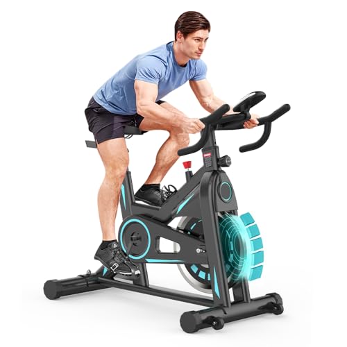 THERUN Magnetischer Heimtrainer-Fahrrad, Stationäres Fitnessbike mit Multigriff-Lenker, iPad-Halterung, Indoor-Cycling für Zuhause bis 150 kg von THERUN