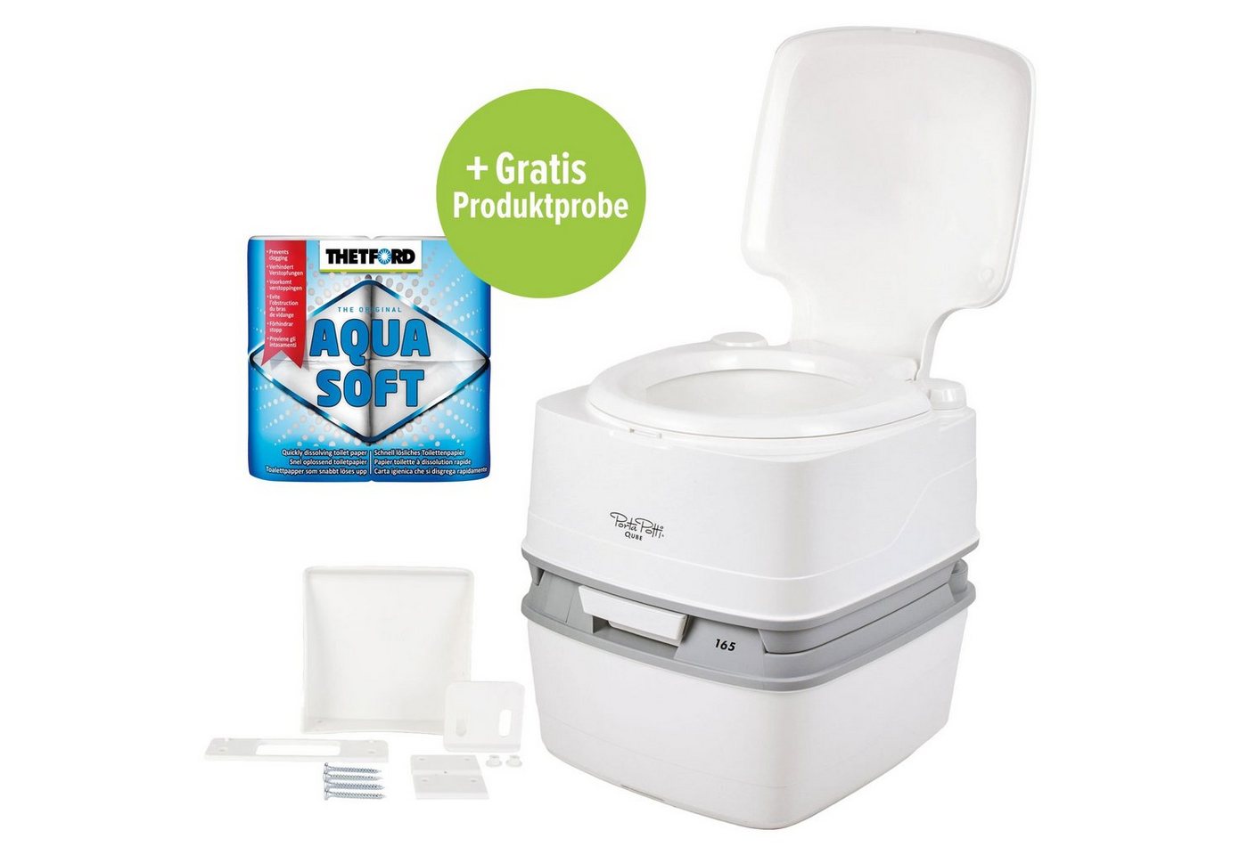 THETFORD Campingtoilette Thetford Porta Potti Qube 165, Hold-Down-Kit, Aqua von THETFORD