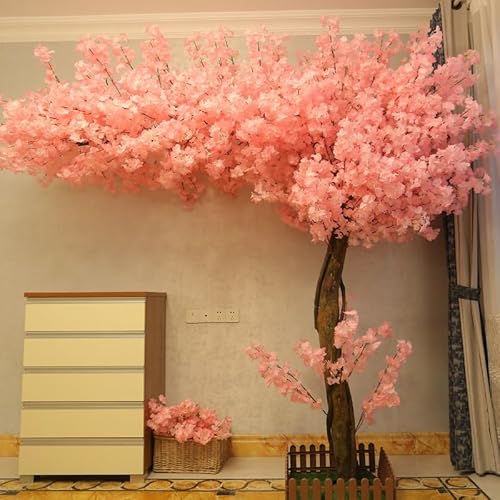 Künstliche Kirschblüten für Zuhause, Party, Garten, Büro, Dekoration, Seidenpflanzen, großer Baum, künstliche Reben, Blumen, 2 x 2 m von THGDERI