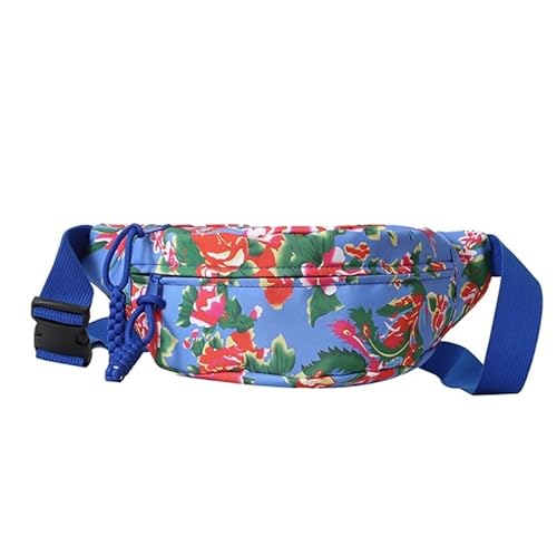Bag for Women, Brusttasche im chinesischen Stil, Gürteltasche, Vintage-Umhängetasche, Blumenmuster, Street Fashion für Damen und Herren von THINCAN