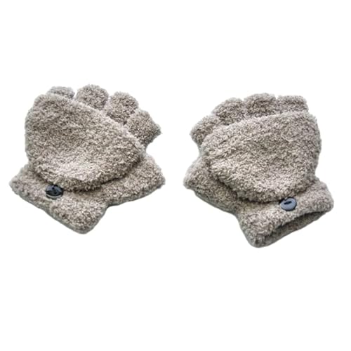 THINCAN Handschuhe, Cabrio Handschuhe Winter Halb & Volle Finger Fäustlinge Stretchy Kinder Stricken Handschuhe von THINCAN