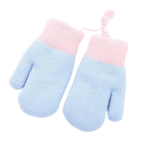 THINCAN Handschuhe, Mit Fleece gefütterte Handschuhe, durchgehendes Fingerfutter, Fäustlinge für Kleinkinder, Winter-Strickhandschuhe von THINCAN