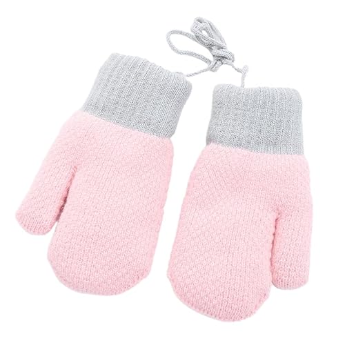 THINCAN Handschuhe, Mit Fleece gefütterte Handschuhe, durchgehendes Fingerfutter, Fäustlinge für Kleinkinder, Winter-Strickhandschuhe von THINCAN